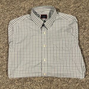 UNTUCKit Performance Green Blue Button Down Large